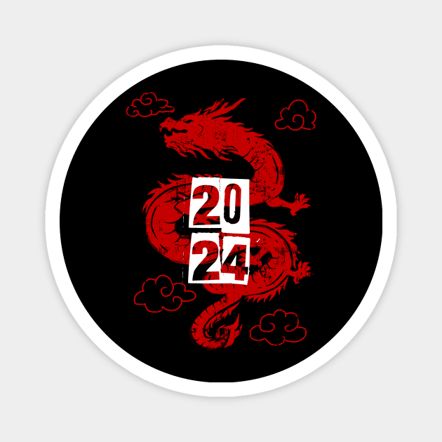 YEAR OF THE DRAGON 2024 Magnet by Tee Trends